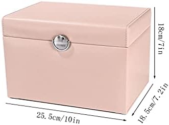 מארגן תכשיטים קופסא קופסת תכשיטים רב פונקציונלית עם מראה, קופסת אחסון תכשיטים פשוטה קיבולת, תיבת אחסון