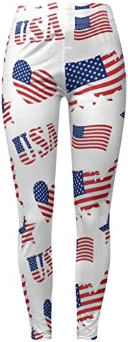חותלות דגל אמריקה של נשים מותניים גבוהות לנשים פסים כוכבים פטריוטיים עם מכנסי עיפרון דקים