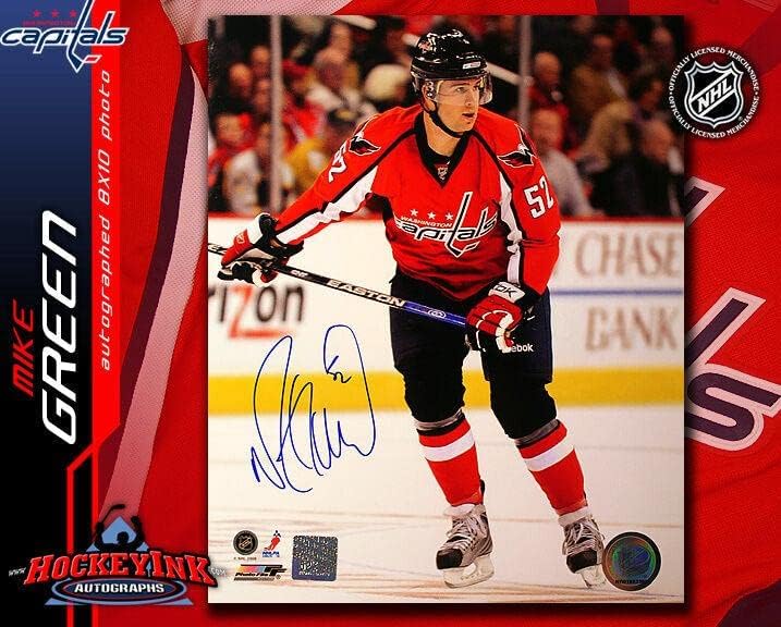 מייק גרין חתם על בירות וושינגטון 8x10 צילום - 70439 דטרויט כנפיים אדומות - תמונות NHL עם חתימה