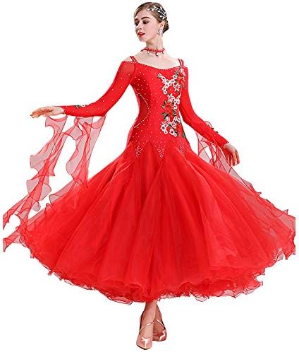 שמלות ריקוד של אולם הנשפים של נקוקו שופעות נשים ספנדקס קריסטלים אבני חן שרוולים ארוכים שמלה