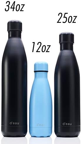 בקבוק מים מפלדת אל חלד BPA חופשי - מבודד ואקום, deaubotle - צורת קולה כפולה בקירות תרמוס - 24 שעות קרה,