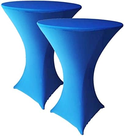 מוצרים לבית ראלי 2 חבילות הייבוי 36 על 43 אינץ 'קוקטייל כחול רויאל סטרץ' שולחן עגול מצויד במפת כיסוי,