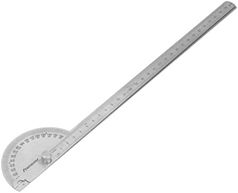 זווית זווית, 2 זרוע 250 ממ נירוסטה מדויקת כללית 0-180 מעלות סולם זווית סרגל מתכוונן לנגר למדידה לעיבוד